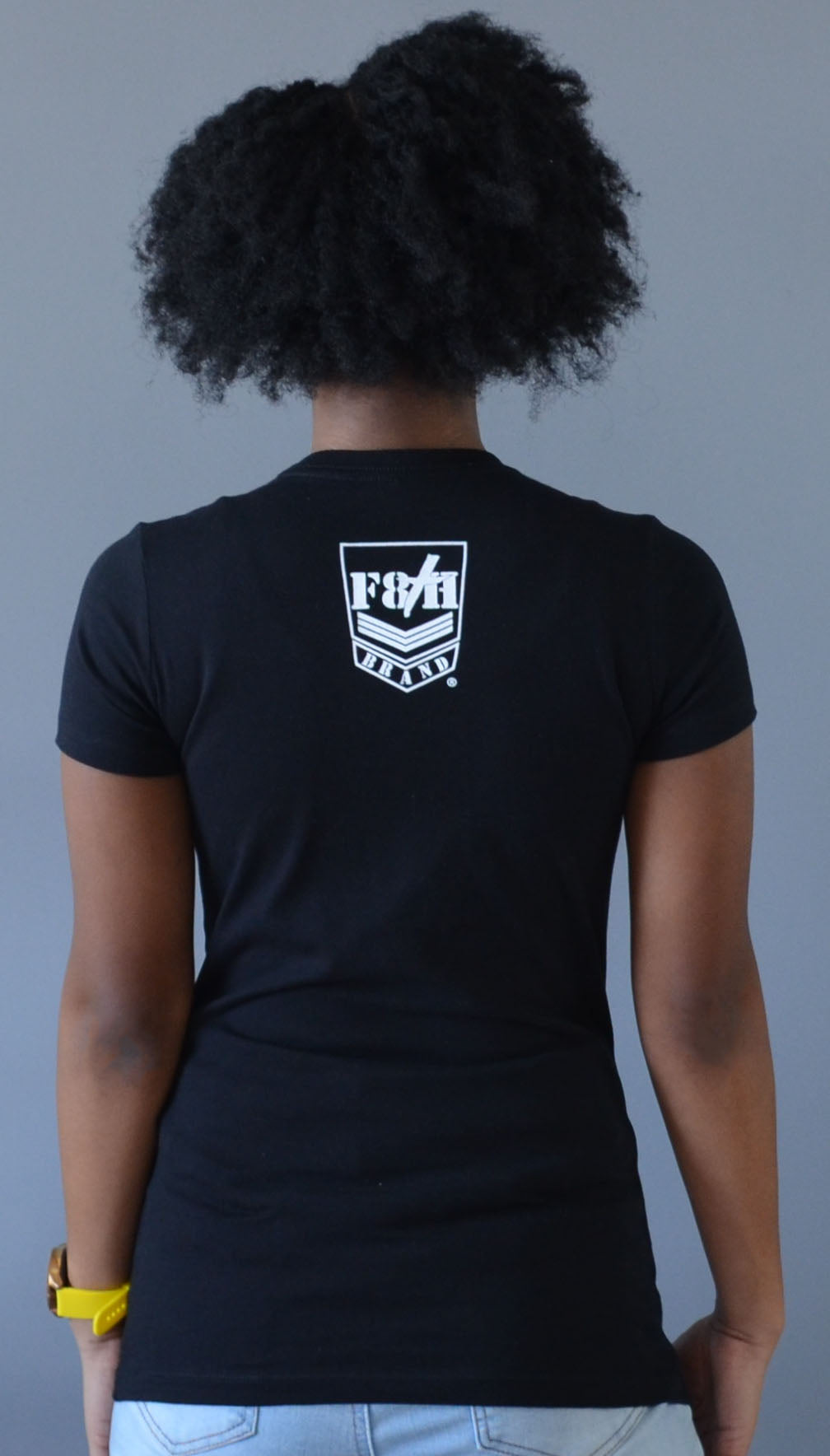 F8th Brand Logo - T-Shirt (Black)/Female Fit