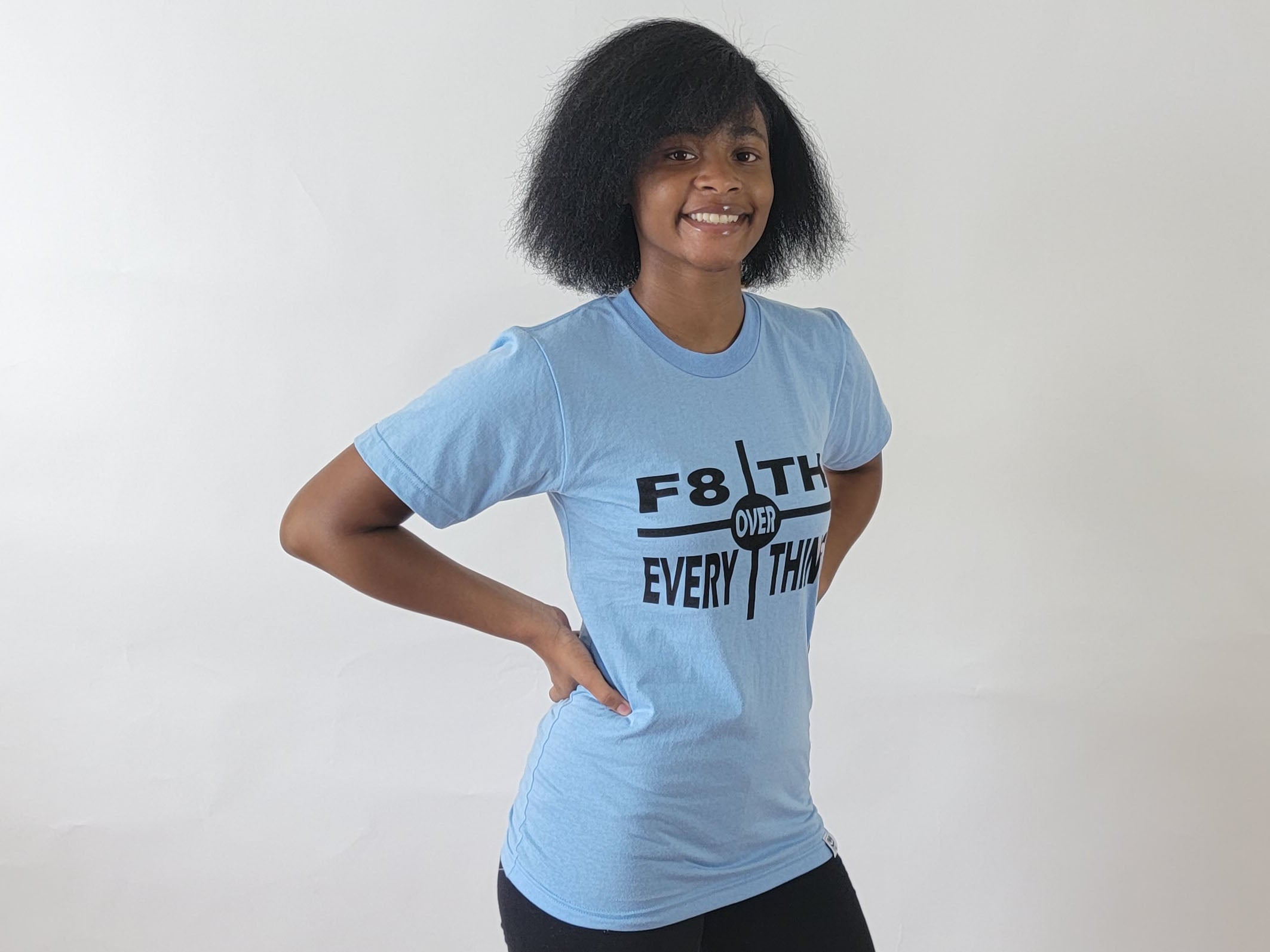 F8th Over Everything - T-Shirt (Light Blue)